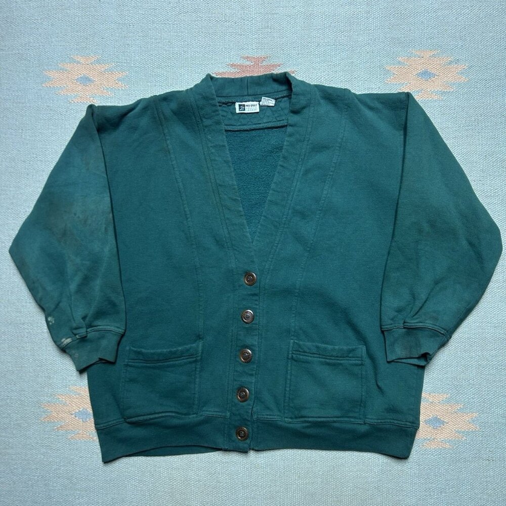 Vintage 90s sweatshirt cardigan pro spirit blank forest green women’s large